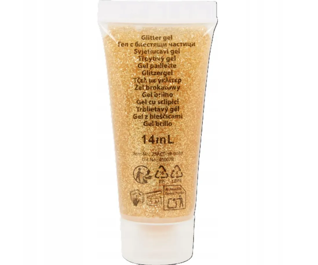 Żel z brokatem do ciała i twarzy. 14 ml Złoty