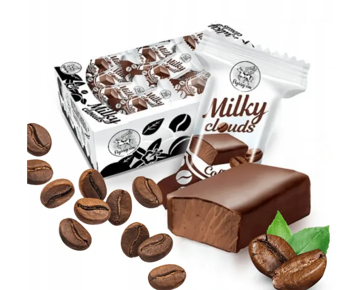 Cukierki z pianką o smaku kawowym mleczna chmurka Milky Clouds 1kg