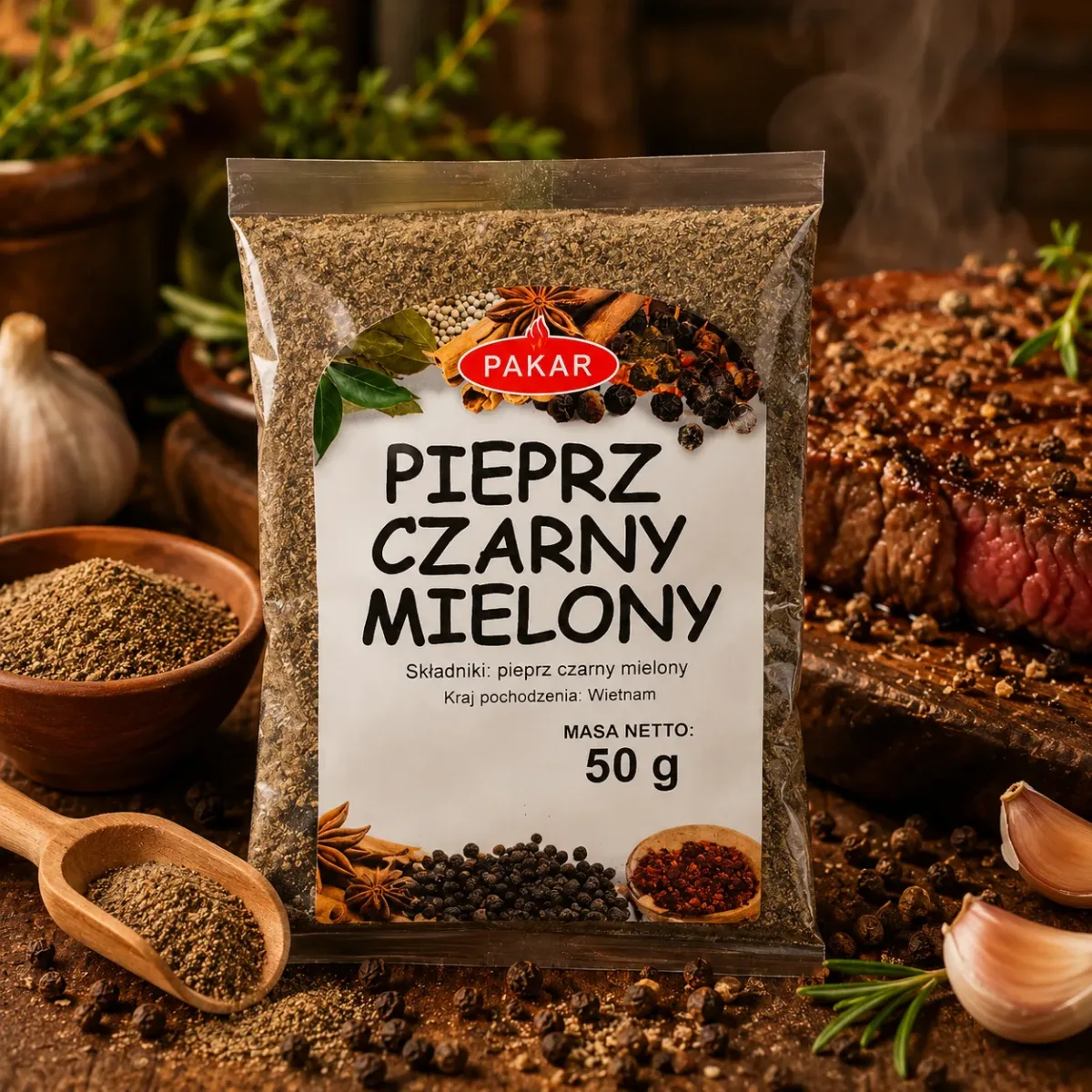Pieprz czarny mielony 50g 8%
