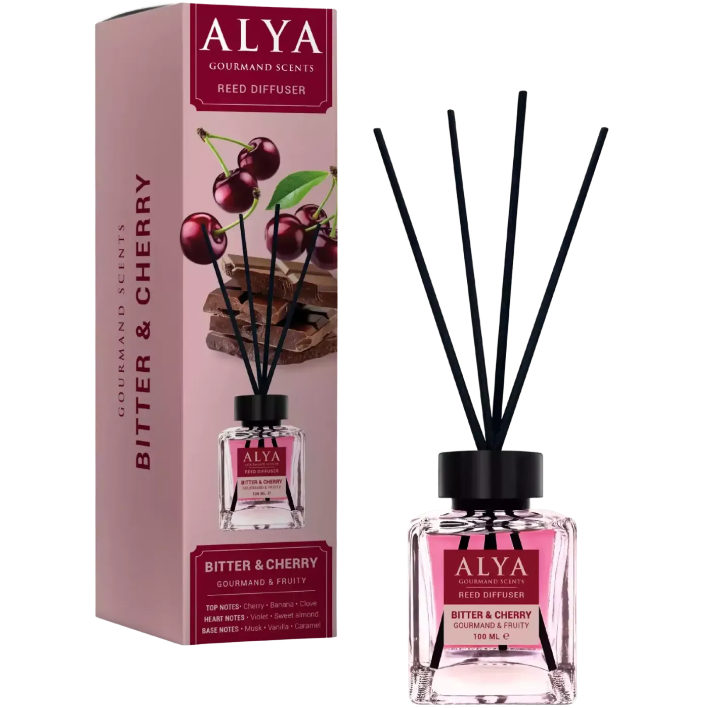 Alya Gourmand Patyczki Zapachowe Bitter&Cherry 100ml