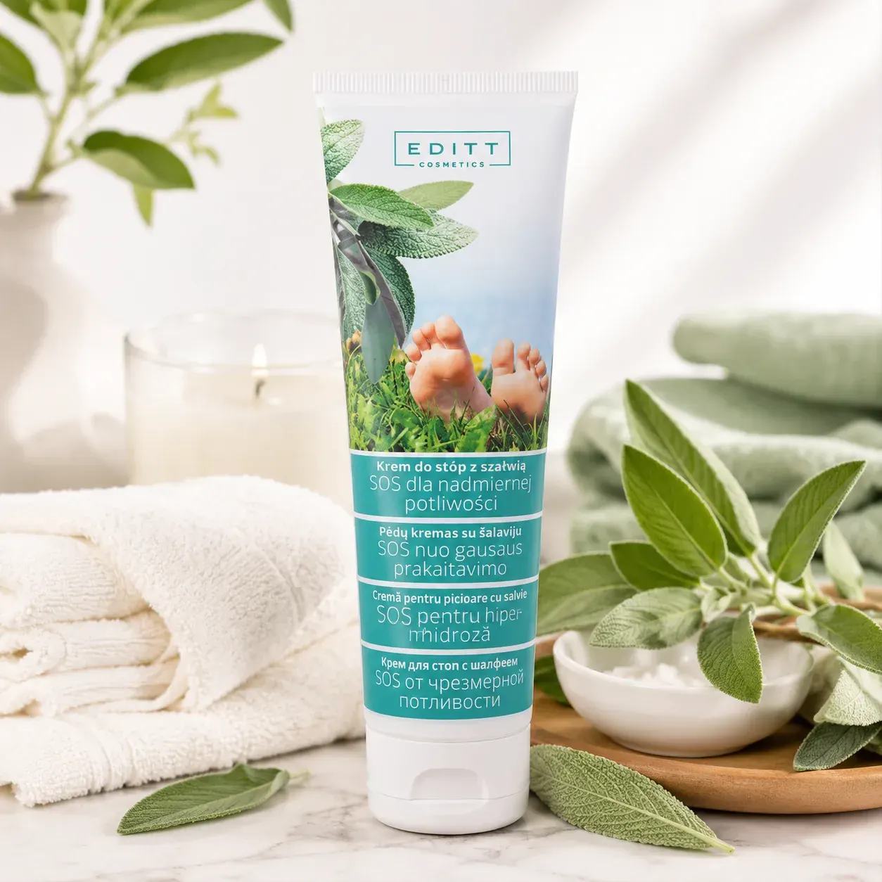 EDITT Cosmetics krem do stóp z szałwią na potliwość