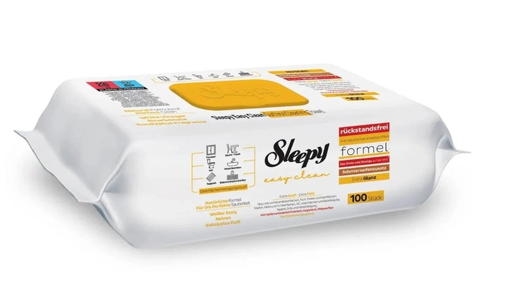 Żółte Ręczniki Sleepy nawilżane do sprzątania 100 szt.