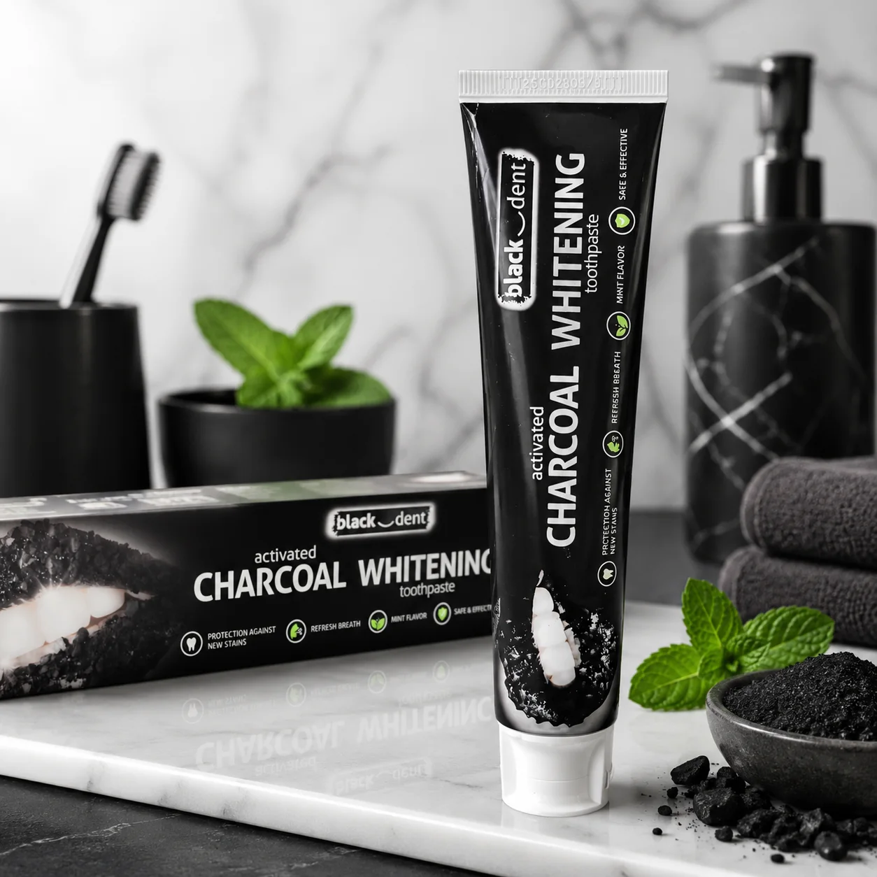 Mattes Charcoal wybielająca pasta do zębów z aktywnym węglem 75ml