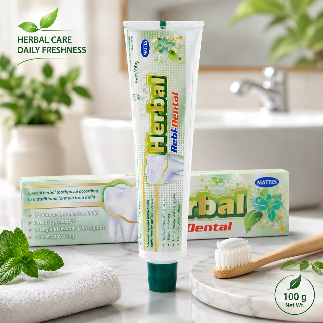 PASTA DO ZĘBÓW BEZ FLUORU REBI DENTAL ZIOŁOWA 100G