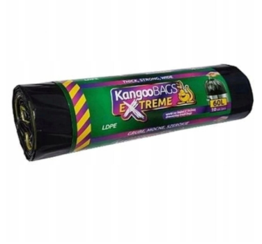 Worki na śmieci z taśmą ściągającą 60l. Mega mocne