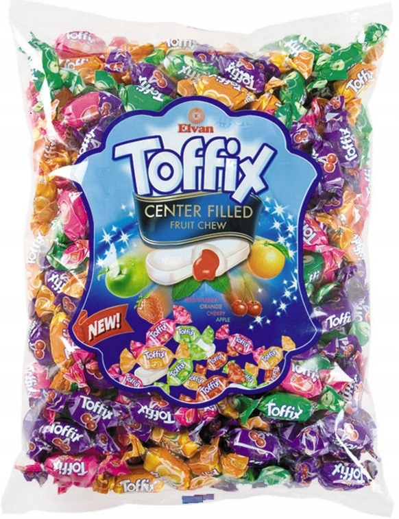 Elvan Cukierki Toffix z nadzieniem owocowym 1000g