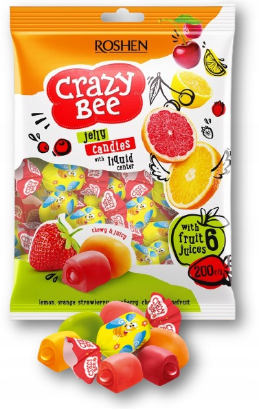 ROSHEN CUKIERKI PSZCZÓŁKA CRAZY BEE, GALARETKA Z SOKIEM 1KG