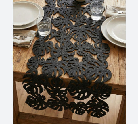 Bieżnik filcowy czarny 100x30